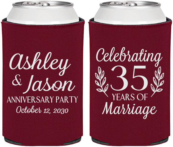 Personalized Anniversary Can Coolers - 35 Years Of Marriage | 80024