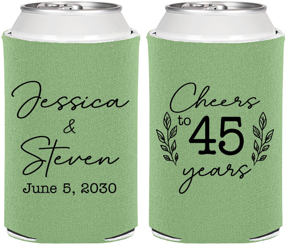 Personalized Anniversary Can Coolers - Cheers To 45 Years | 80026