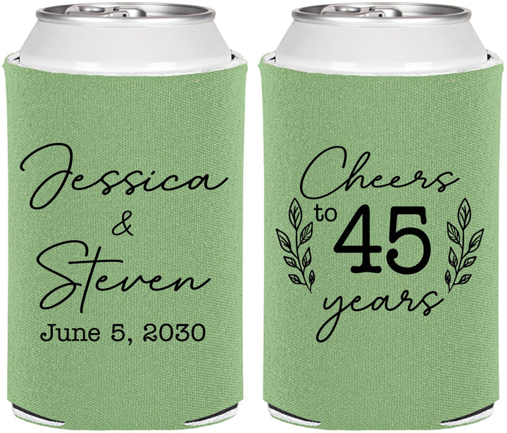 Personalized Anniversary Can Coolers - Cheers To 45 Years | 80026