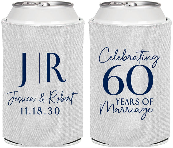 Personalized Anniversary Can Coolers - 60 Years Of Marriage | 80029