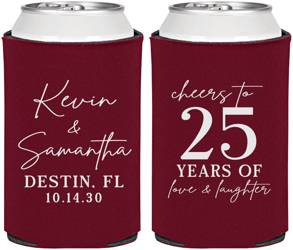 Personalized Anniversary Can Coolers - 25 Years Of Marriage | 80032