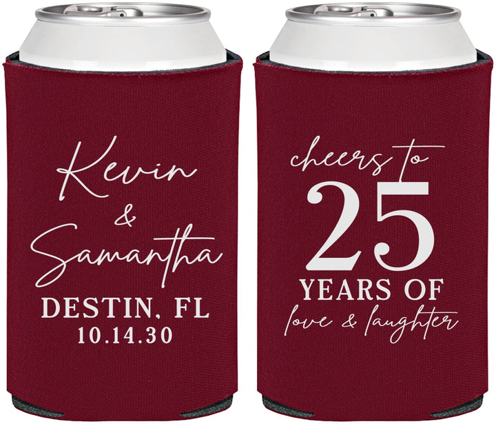 Personalized Anniversary Can Coolers - 25 Years Of Marriage | 80032