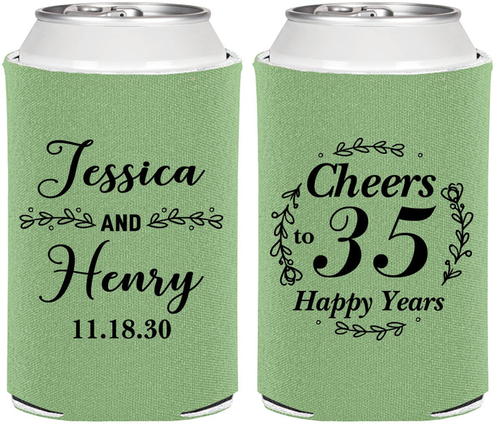Personalized Anniversary Can Coolers - Cheers To 35 Years | 80034