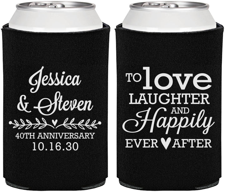 Personalized Anniversary Can Coolers - 40th Wedding | 80035