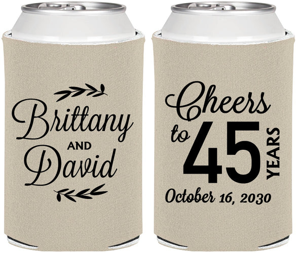 Personalized Anniversary Can Coolers - Cheers To 45 Years | 80036
