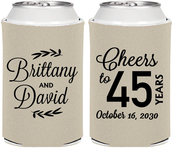 Personalized Anniversary Can Coolers - Cheers To 45 Years | 80036