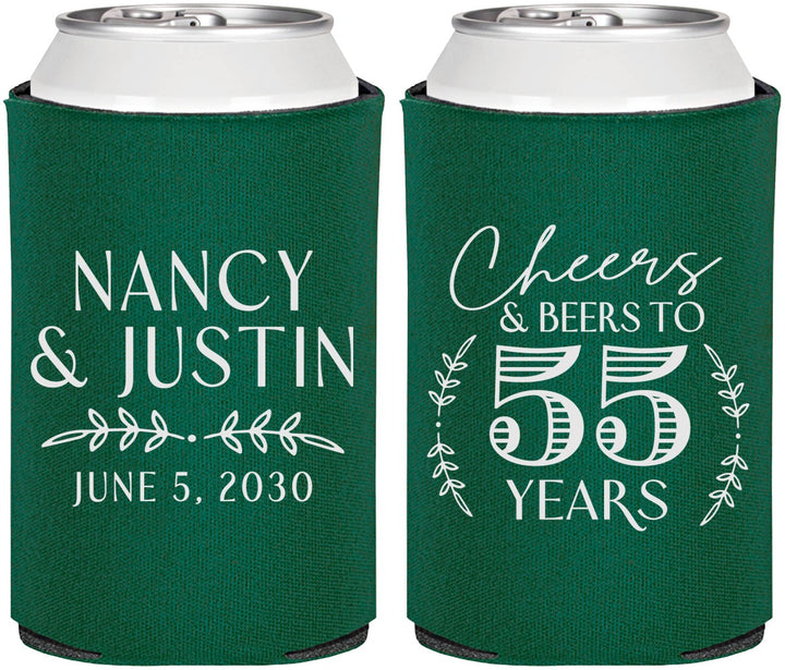 Personalized Anniversary Can Coolers - Cheers To 55 Years | 80038