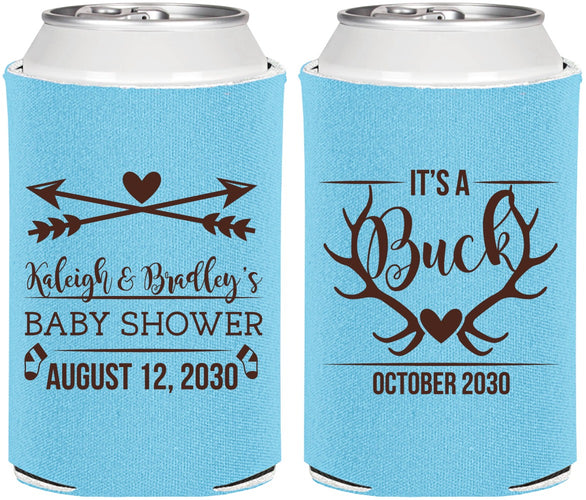Personalized Baby Shower Can Coolers - It’s A Buck Antler | 90000