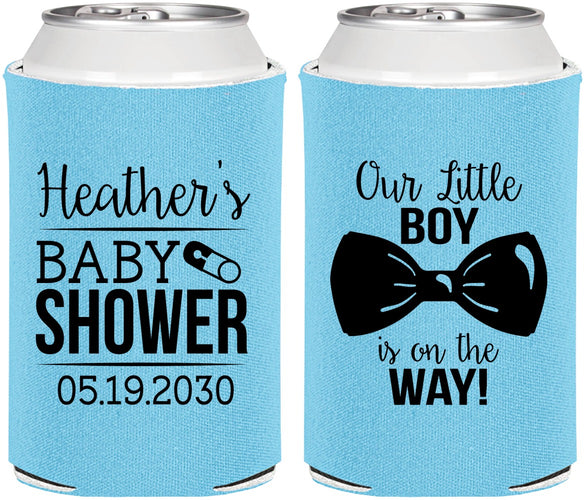Personalized Baby Shower Can Coolers - Little Boy Is On The Way | 90005