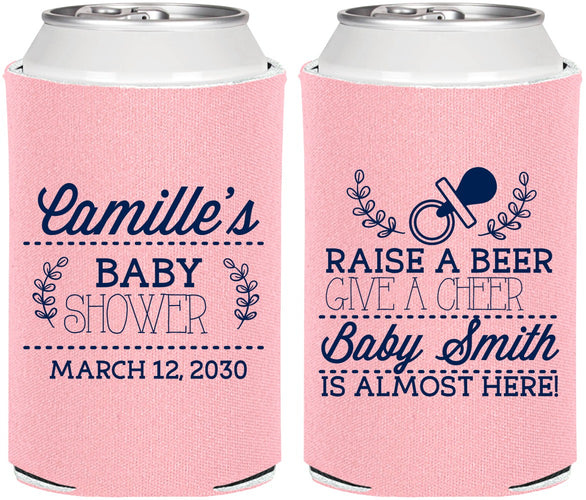 Personalized Baby Shower Can Coolers - Raise A Beer | 90008