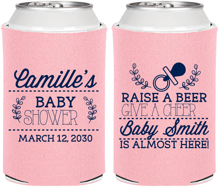 Personalized Baby Shower Can Coolers - Raise A Beer | 90008