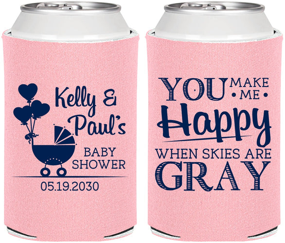 Personalized Baby Shower Can Coolers - You Make Me Happy | 90010