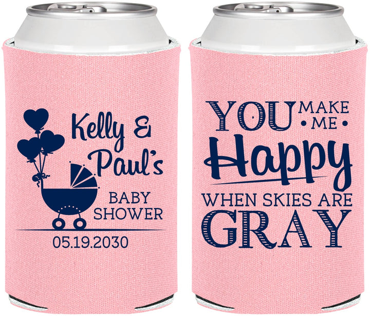 Personalized Baby Shower Can Coolers - You Make Me Happy | 90010