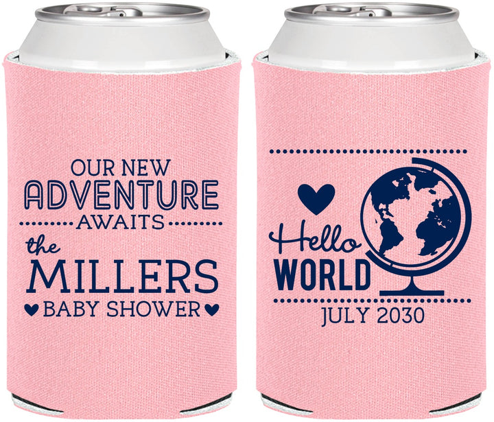 Personalized Baby Shower Can Coolers - Hello World | 90013