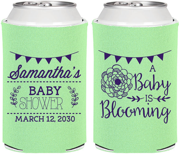 Personalized Baby Shower Can Coolers - Blooming | 90020