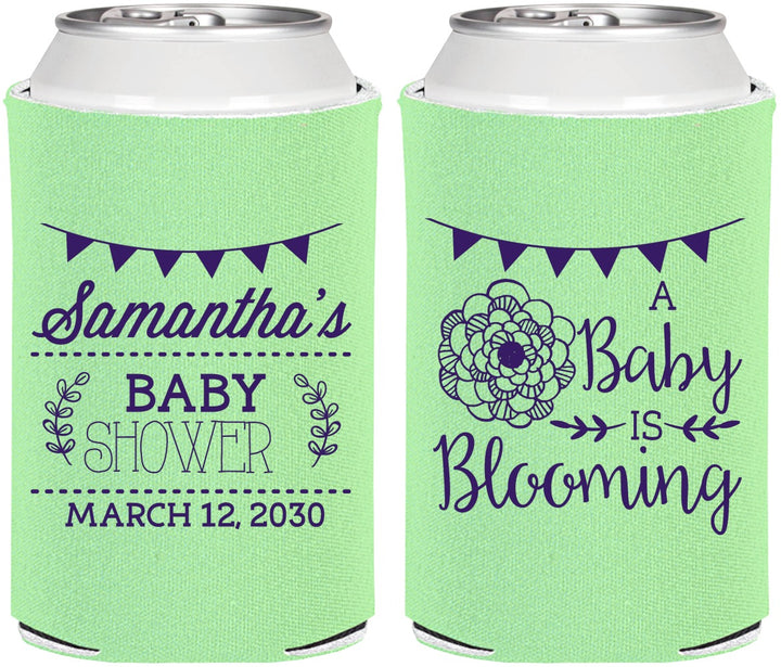 Personalized Baby Shower Can Coolers - Blooming | 90020