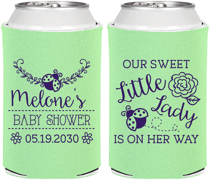 Personalized Baby Shower Can Coolers - Little Lady On The Way | 90021