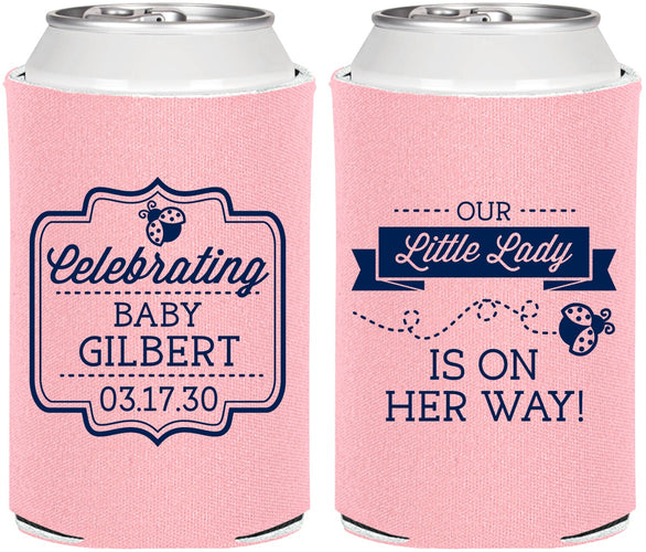 Personalized Baby Shower Can Coolers - Little Lady On The Way | 90022