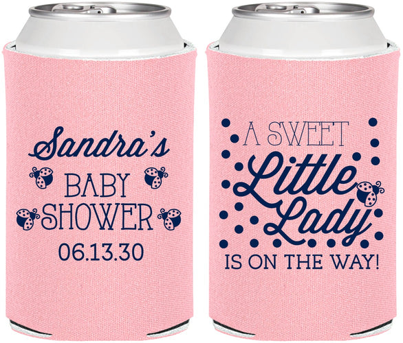 Personalized Baby Shower Can Coolers - Sweet Little Lady | 90024