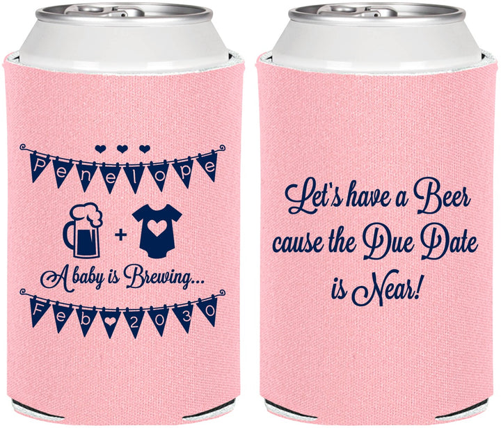 Personalized Baby Shower Can Coolers - Beer Due Date Is Near | 90032