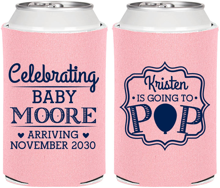 Personalized Baby Shower Can Coolers - Going To Pop | 90040
