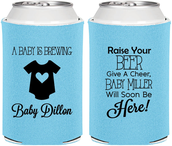 Personalized Baby Shower Can Coolers - Baby Is Brewing | 90041