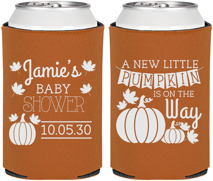Personalized Baby Shower Can Coolers - Pumpkin On The Way | 90042