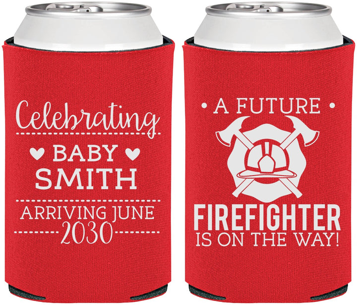 Personalized Baby Shower Can Coolers - Future Firefighter | 90048