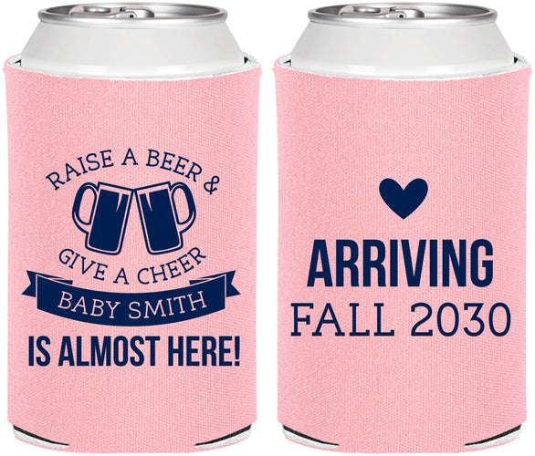 Personalized Baby Shower Can Coolers - Raise A Beer | 90049