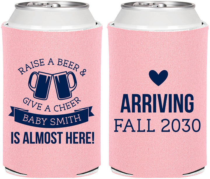 Personalized Baby Shower Can Coolers - Raise A Beer | 90049