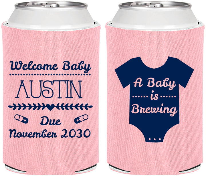 Personalized Baby Shower Can Coolers - Baby Is Brewing | 90050