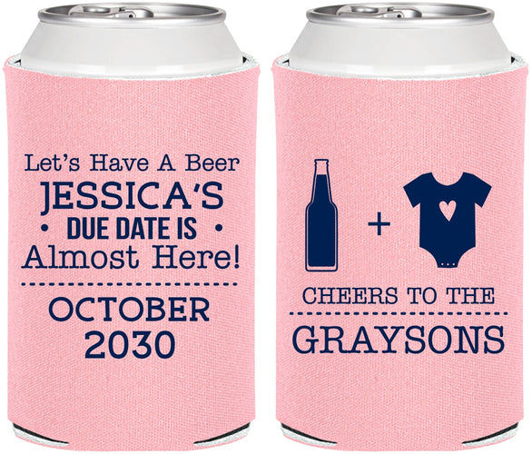 Personalized Baby Shower Can Coolers - Due Date Almost Here | 90052