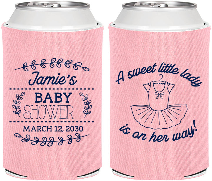 Personalized Baby Shower Can Coolers - Sweet Little Lady | 90061