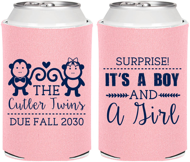 Personalized Baby Shower Can Coolers - Gender Reveal Boy Or Girl | 90063