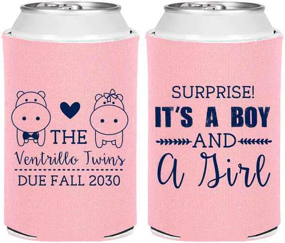Personalized Baby Shower Can Coolers - Gender Reveal Boy Or Girl | 90064