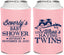 Personalized Baby Shower Can Coolers - Twins Baby Owls | 90074