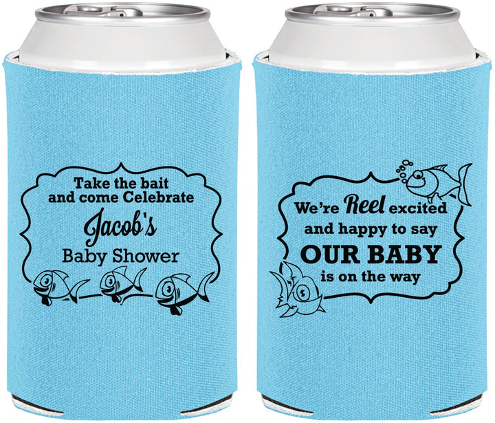 Personalized Baby Shower Can Coolers - Fish | 90075