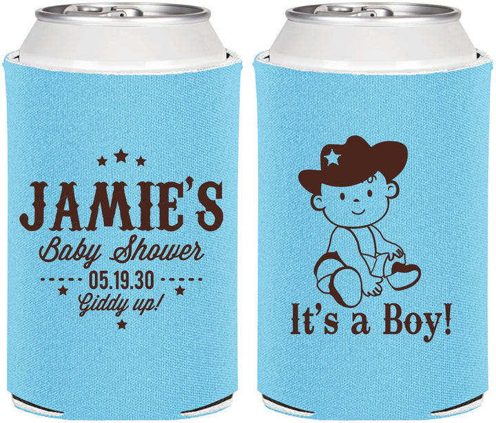 Personalized Baby Shower Can Coolers - Cowboy It’s A Boy | 90078
