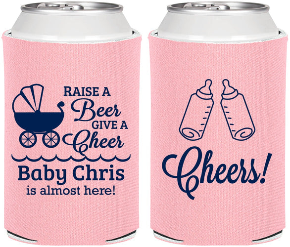 Personalized Baby Shower Can Coolers - Raise A Beer | 90081
