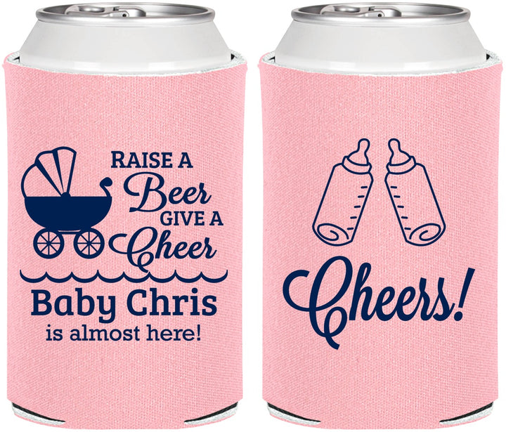 Personalized Baby Shower Can Coolers - Raise A Beer | 90081