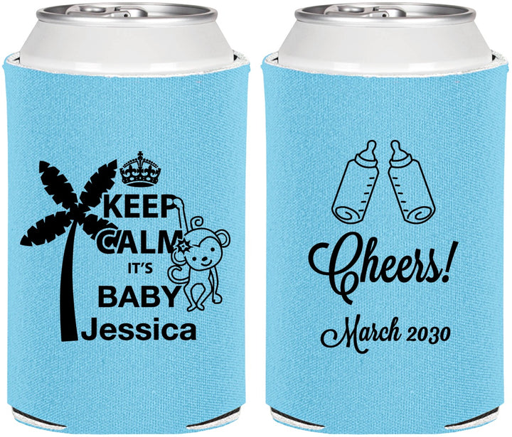 Personalized Baby Shower Can Coolers - Baby Monkey | 90082
