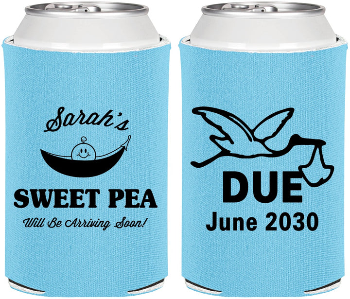 Personalized Baby Shower Can Coolers - Sweat Pea Stork | 90084
