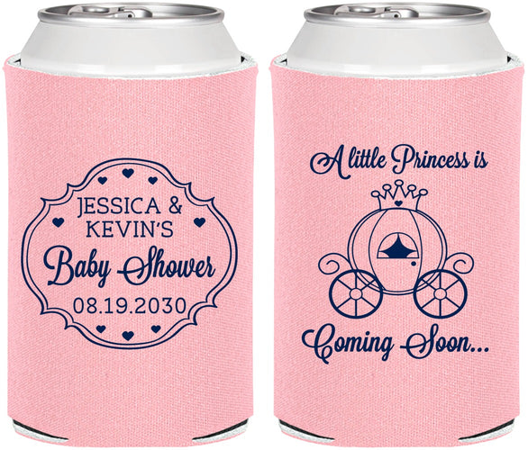 Personalized Baby Shower Can Coolers - Princess Coming Soon | 90085