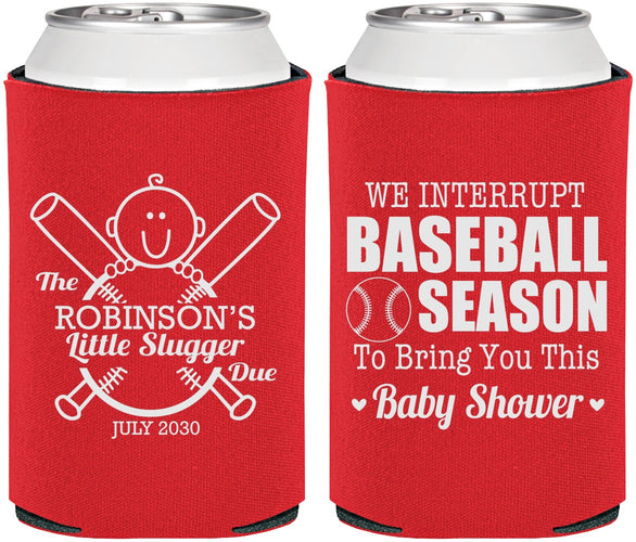 Personalized Baby Shower Can Coolers - Baseball | 90090