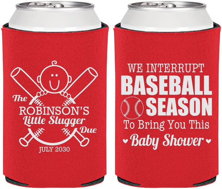 Personalized Baby Shower Can Coolers - Baseball | 90090