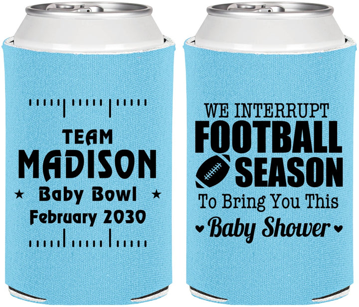 Personalized Baby Shower Can Coolers - Football | 90091