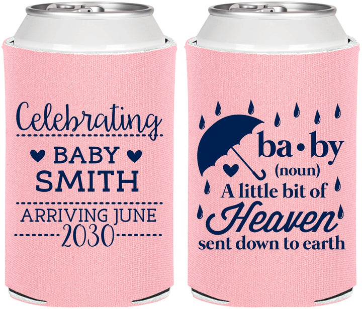 Personalized Baby Shower Can Coolers - Little Bit Of Heaven | 90095