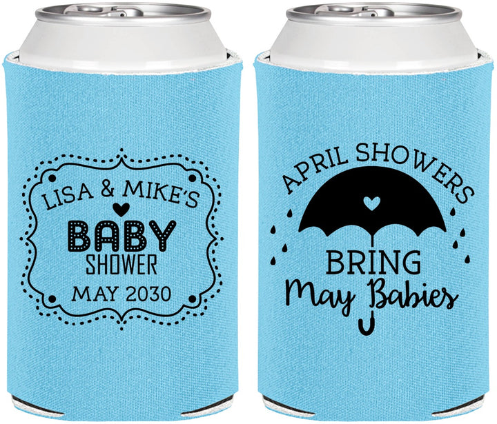 Personalized Baby Shower Can Coolers - April Showers May Babies | 90096