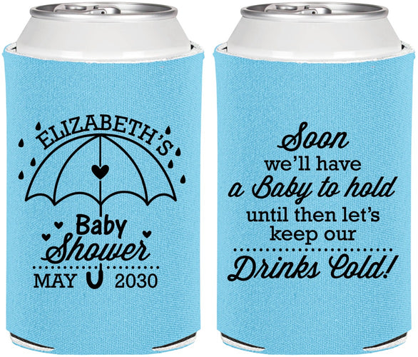 Personalized Baby Shower Can Coolers - April Showers May Babies | 90098
