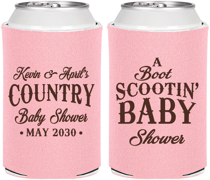 Personalized Baby Shower Can Coolers - Boot Scootin | 90100
